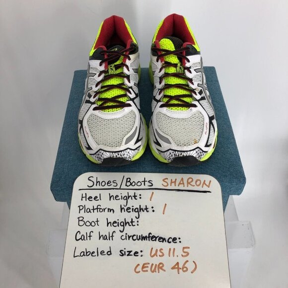 Asics Mens Neon Green & White Gel Kayano 21 Lightning/Flash Yellow Sneakers 11.5 - Picture 16 of 16